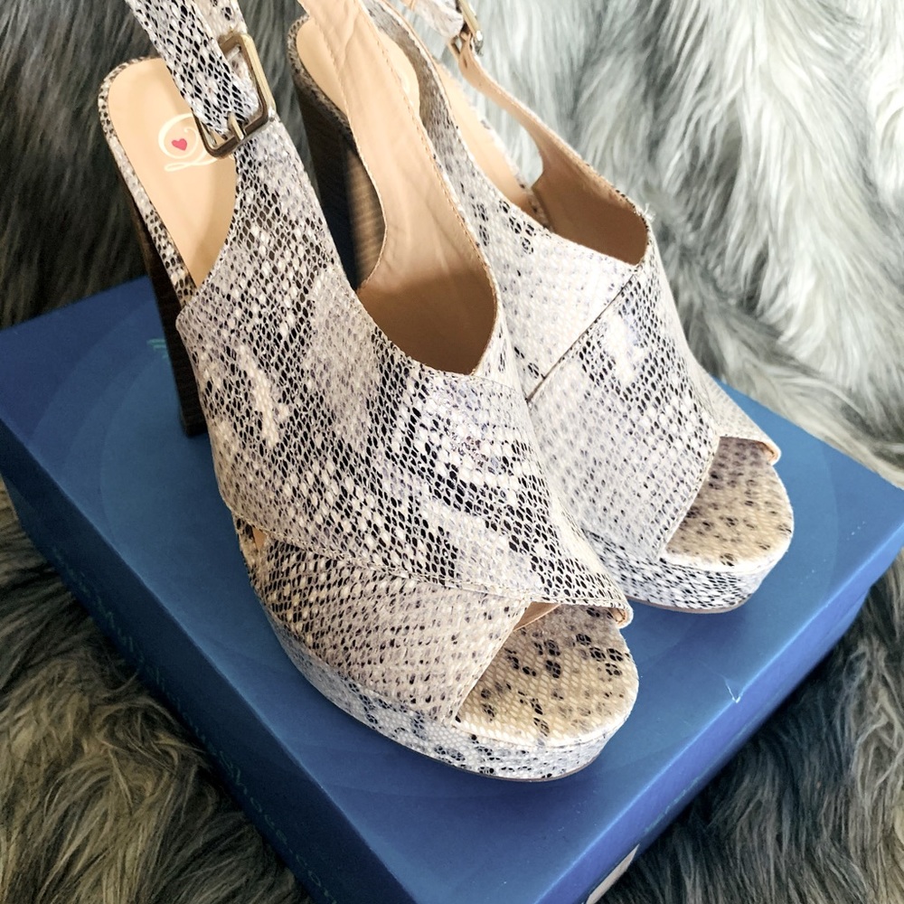 Beige Python Heel